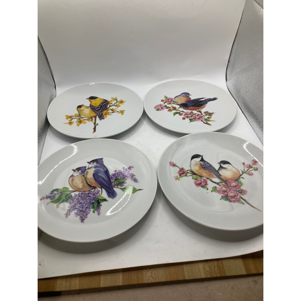 Vermont Country Store Reutter Porzellan Bird Plates Set‎ of 4 Germany
